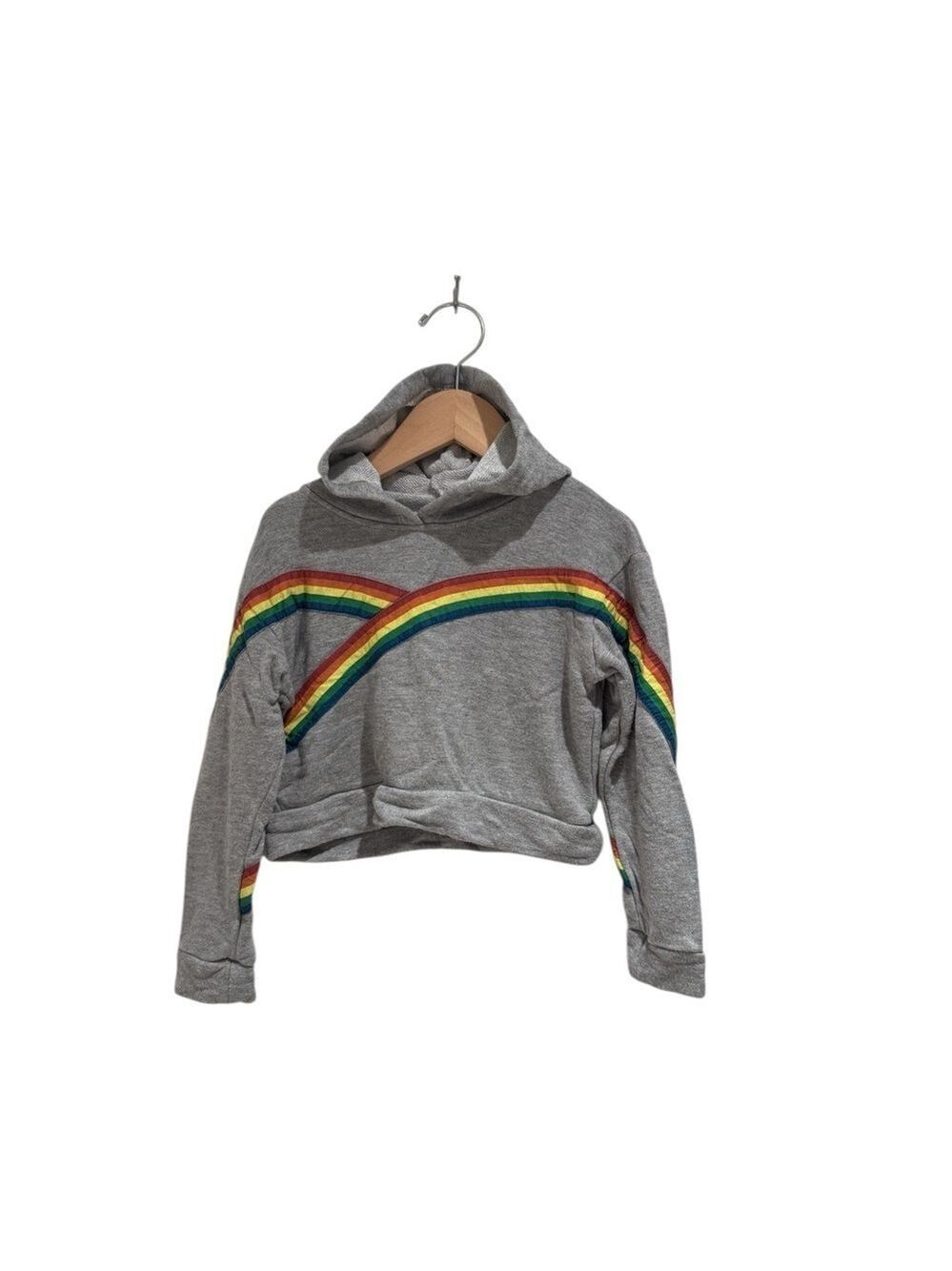 Flowers by Zoe Gray cropped hoodie with rainbow Accents - size 4 (fits 3)